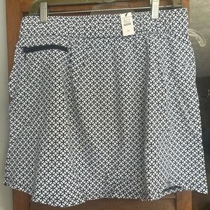 Talbots Navy and White A-Line Skirt